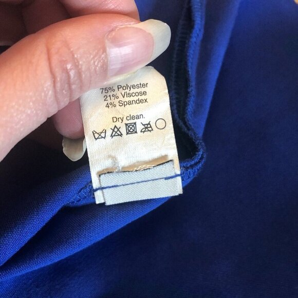 J. Crew Cobalt Blue Scalloped Sleeveless Round Neck Back-Zip Shift Dress Size 0 - Picture 8 of 10